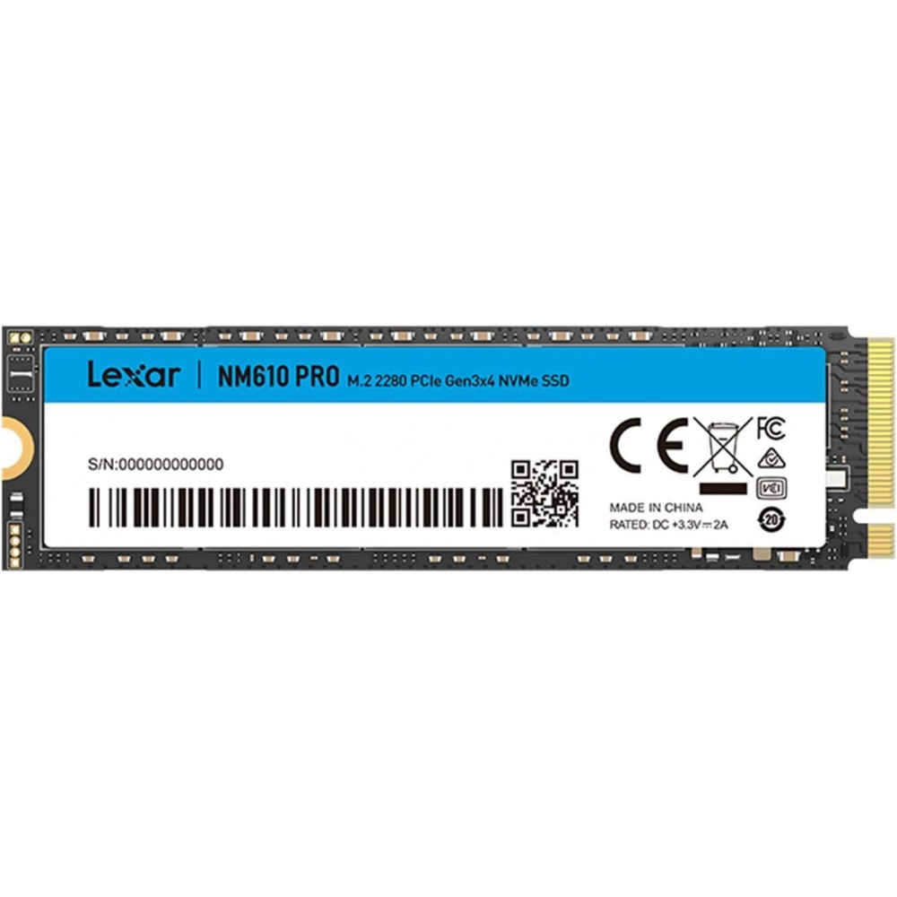 Lexar NM610PRO SSD, M.2 2280 PCIe Gen3x4 NVMe 1.4 SSD 1TB Internal, Up to 3300MB/s Reading, 2600MB/s Write, 3D NAND Flash Drives for Notebook, Desktop, PC
