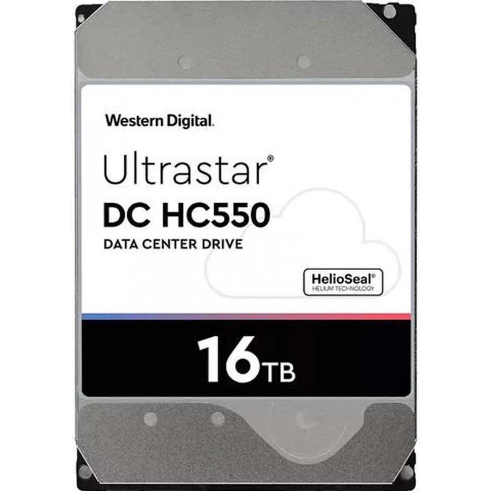 Western Digital Ultrastar DC HC550 16TB 3.5 SATA 6Gb/s Enterprise Hard Drive, 7200 RPM, 512MB Cache, CMR, Energy-Assisted Magnetic Recording (EAMR), Triple-Stage Actuator, HelioSeal Helium-Sealed, 262 MB/s Transfer, 2.5M Hours MTBF, 550TB/Year Workload