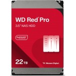 Western Digital WD Red Pro 22TB 3.5 SATA 6Gb/s NAS Hard Drive, 7200 RPM, 512MB Cache, Conventional Magnetic Recording (CMR), Helium-Sealed, RAID-Optimized for Unlimited-Bay NAS, Rated for 550TB/Year Workload, 2.5M Hours MTBF
