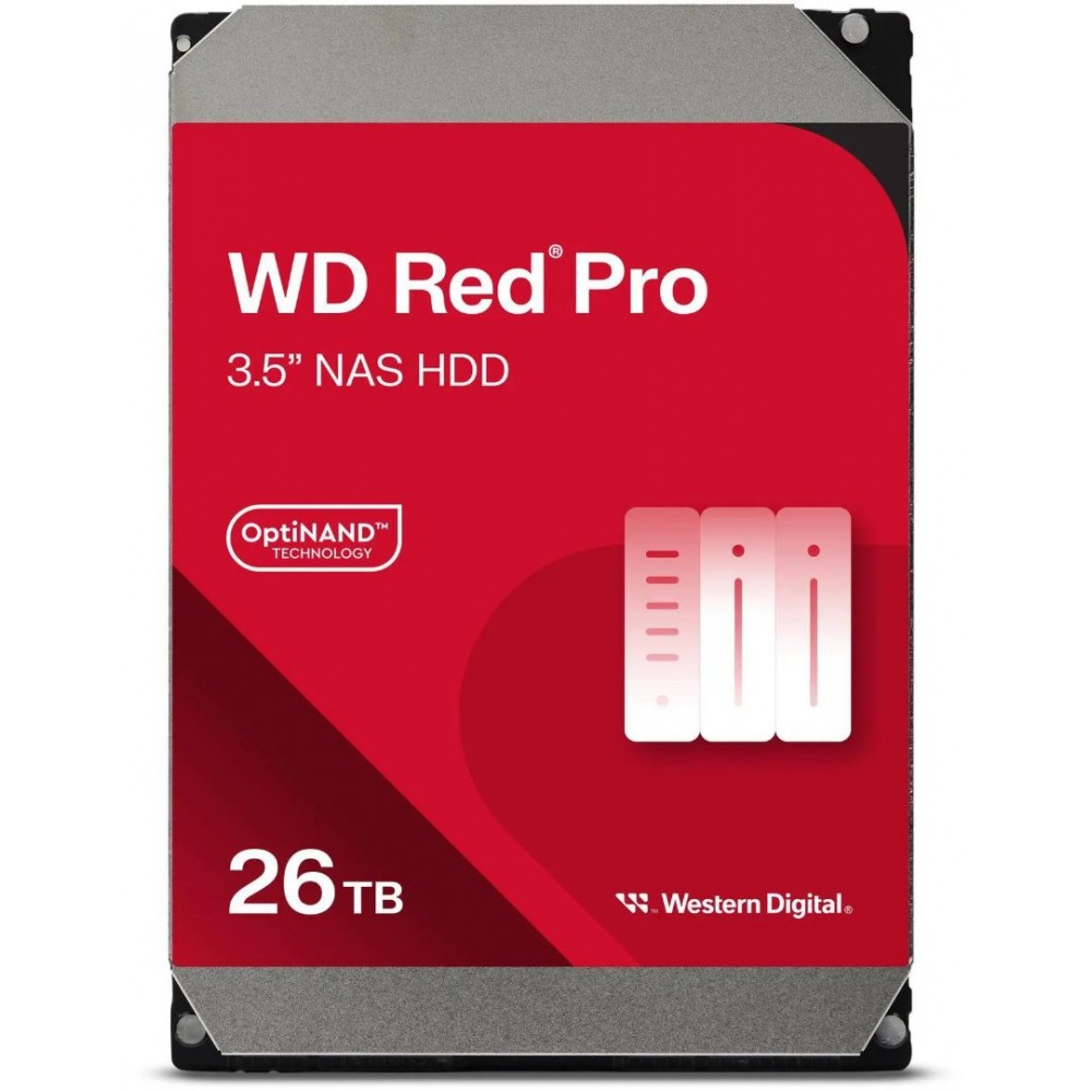 Western Digital 26TB WD Red Pro NAS Internal Hard Drive HDD - 7200 RPM, SATA 6 Gb/s, CMR, 512 MB Cache, 3.5" - WD260KFGX