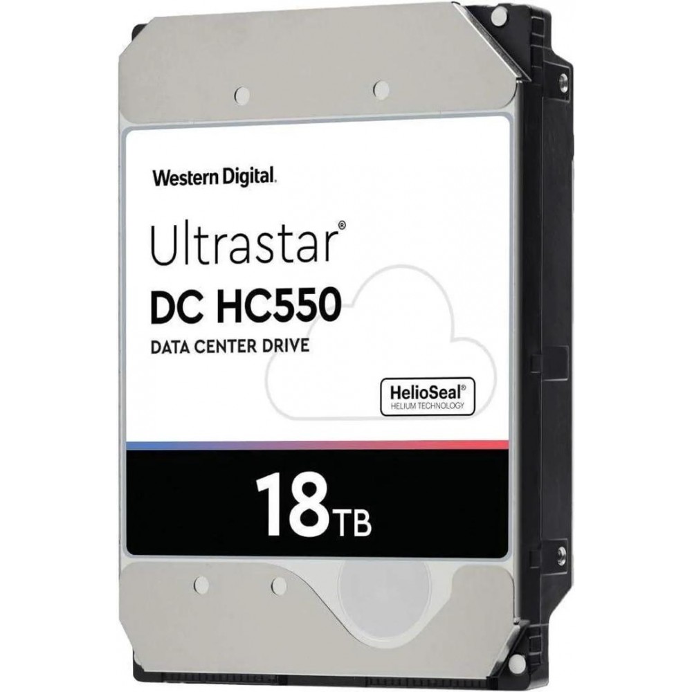 Western Digital Ultrastar DC HC550 18TB 3.5 SATA 6Gb/s Enterprise HDD, 7200 RPM, 512MB Cache, CMR, Energy-Assisted Magnetic Recording, Triple-Stage Actuator, HelioSeal Helium-Sealed, 269 MB/s Transfer, 2.5M Hours MTBF, 550TB/Year Workload